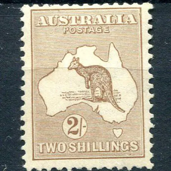 2/- pale brown. Centred high with MLH aged ...