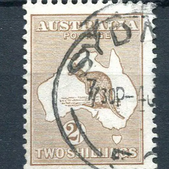 2/- brown used with "White flaw in grass behind ...