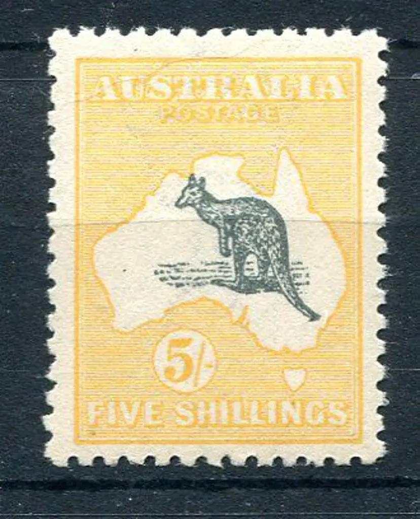 5/- deep grey & yellow. MLH with slight tan line & ... Image 1++