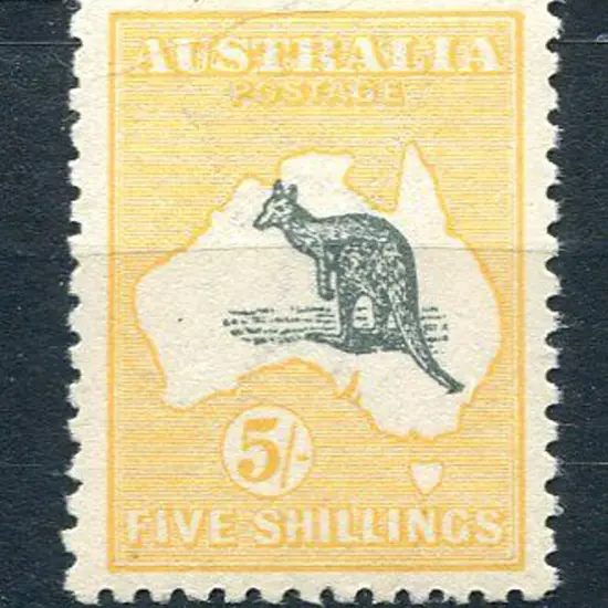 5/- deep grey & yellow. MLH with slight tan line & ...