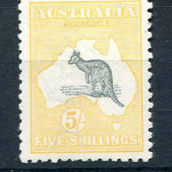 5/- deep grey & yellow. Fresh MLH & well centred. ...