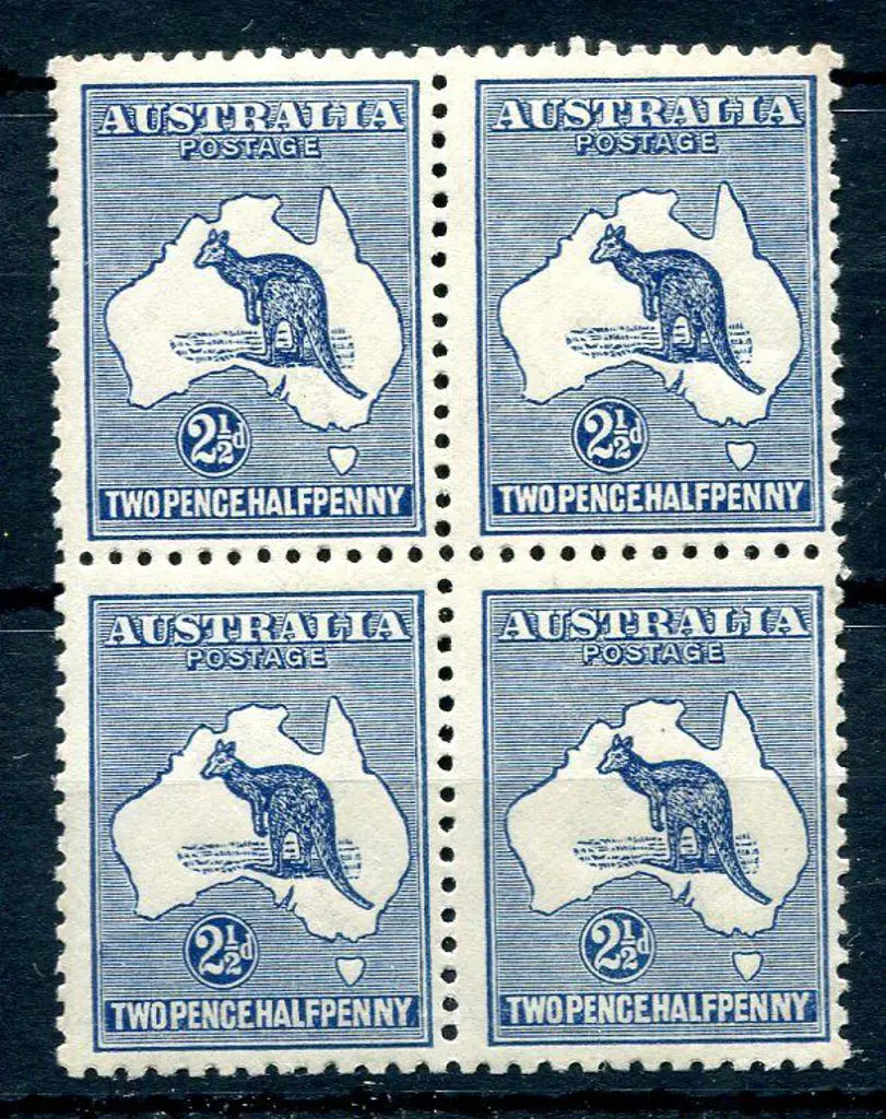 2½d blue block of 4 from the bottom of the plate - ... Image 1++