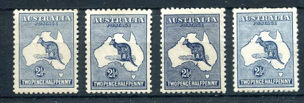 2½d blue, 2½d deep blue, 2½d indigo & 2½d pale ... Image 1++