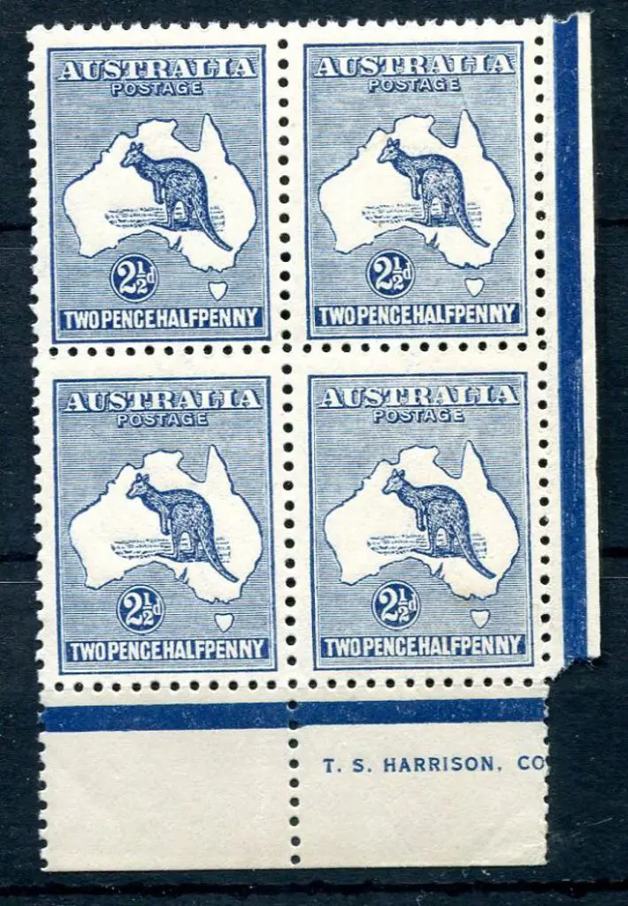 2½d deep blue in left pane part Harrison imprint ... Image 1++
