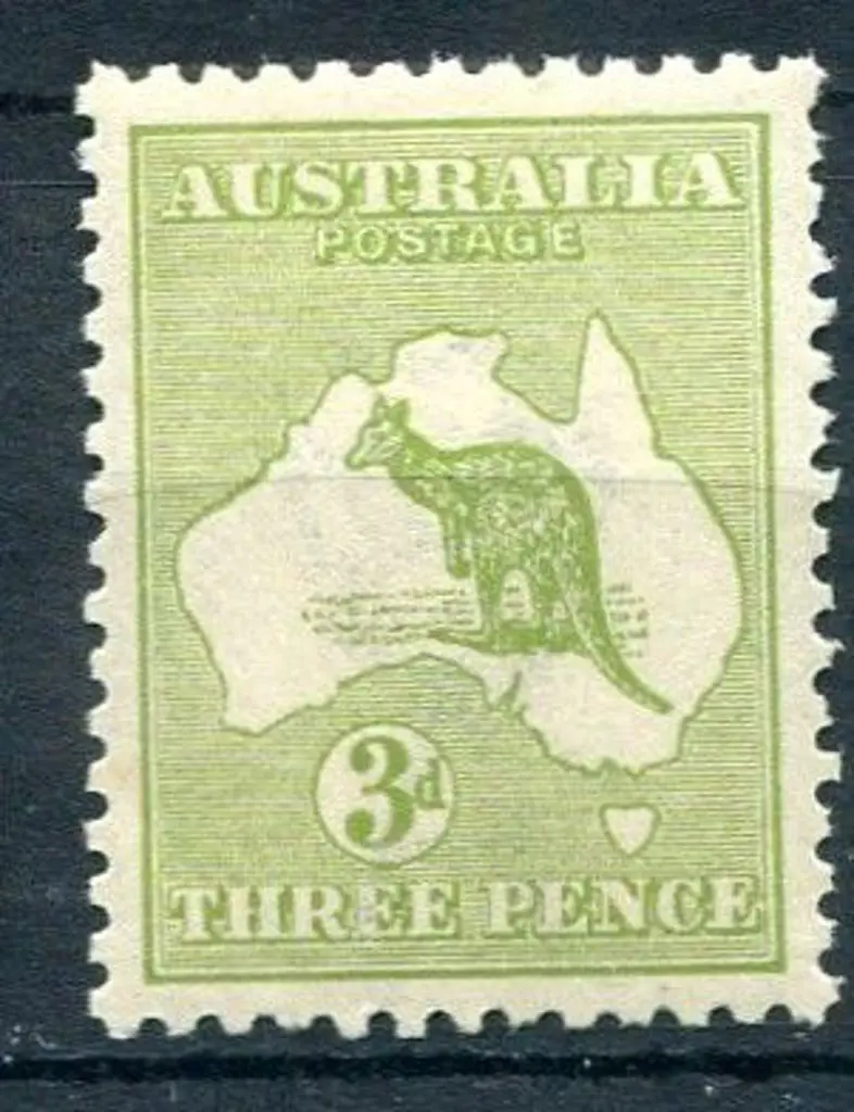 3d olive-green, Die II. MLH, 2 shortish perfs TR ... Image 1++