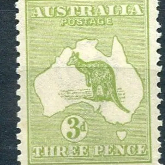 3d olive-green, Die II. MLH, 2 shortish perfs TR ...