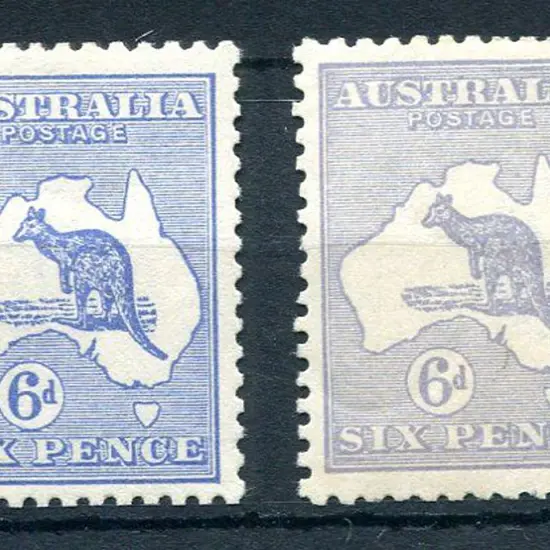 6d ultramarine & a milky greyish-blue shade. Both ...