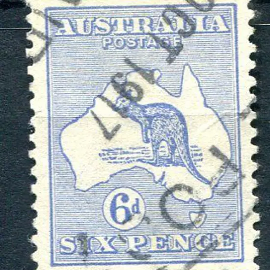 6d blue with inverted wmk. Fine used with 1917 ...