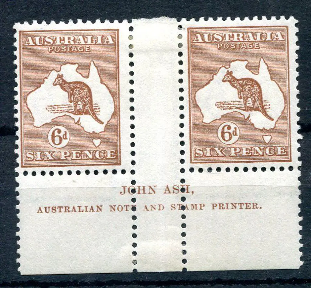 6d chestnut Ash imprint pair with "N over N". Fine ... Image 1++