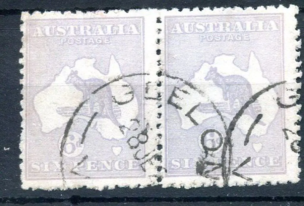 6d pale greyish-violet horiz pair. Fine used by ... Image 1++