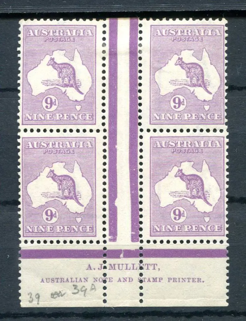 9d pale violet, Die IIB Mullett imprint block of ... Image 1++