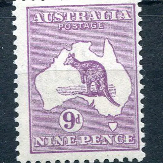 9d violet, Die IIB with "thin neck kangaroo" ...