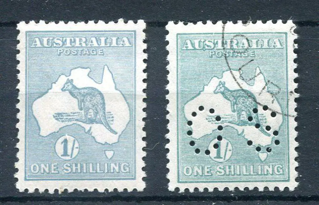 1/- blue green MUH (light toning of gum) with ... Image 1++