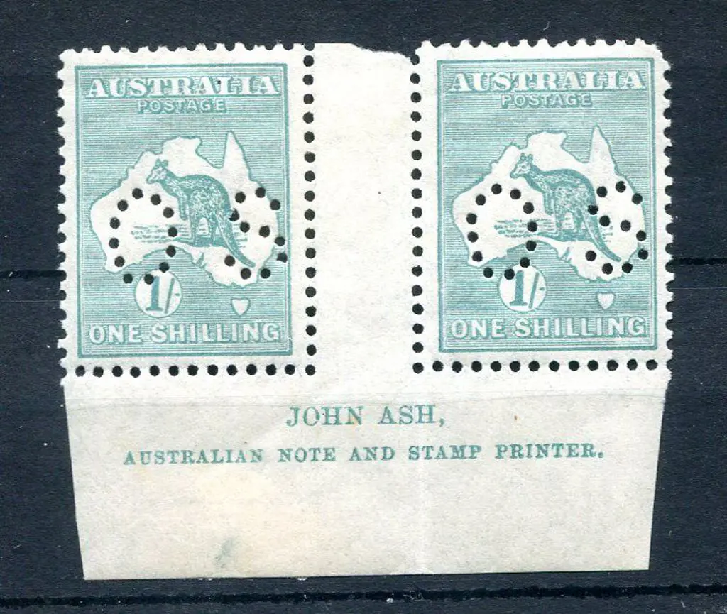 1/- blue-green, Die IIB, Plate 4 John Ash imprint ... Image 1++