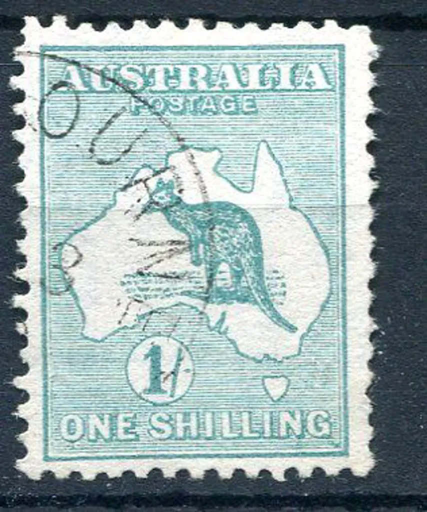 1/- blue-green with inverted wmk. Fine CTO & well ... Image 1++