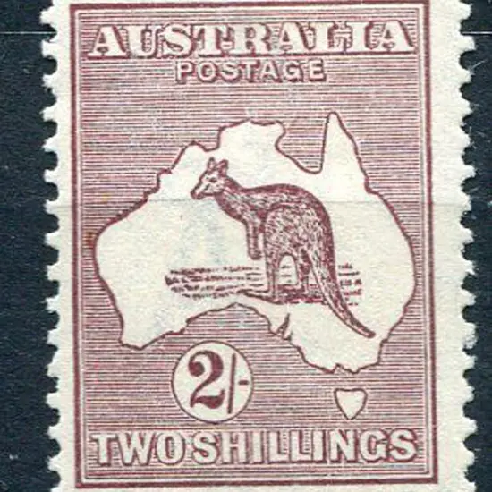 2/- maroon with "flaw off WA coast near Shark Bay" ...