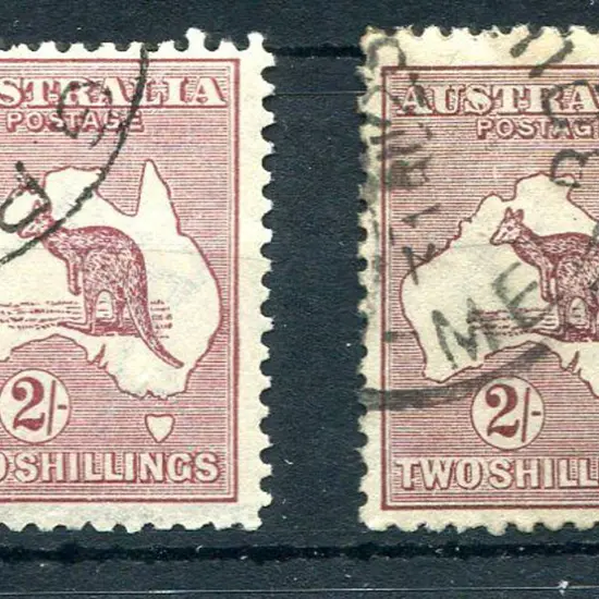 2/- maroon with "two diagonal lines east of NSW ...