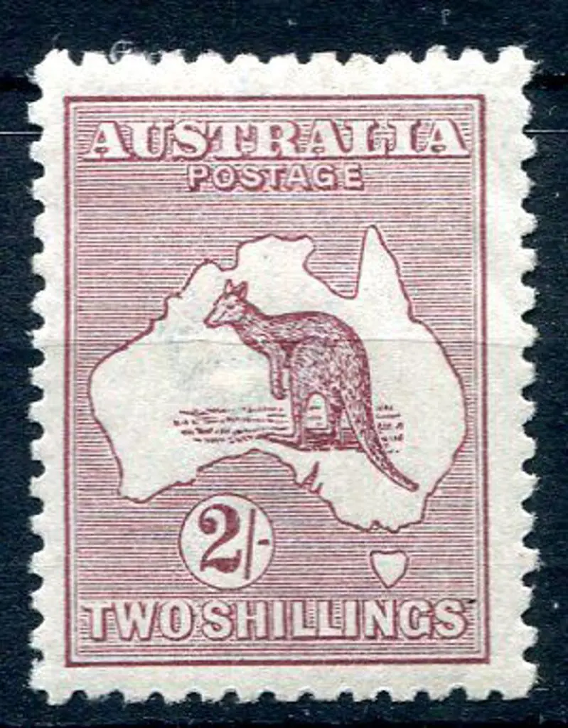 2/- maroon. MLH with small remnant & light ... Image 1++