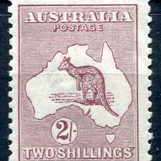 2/- maroon. MLH with small remnant & light ...