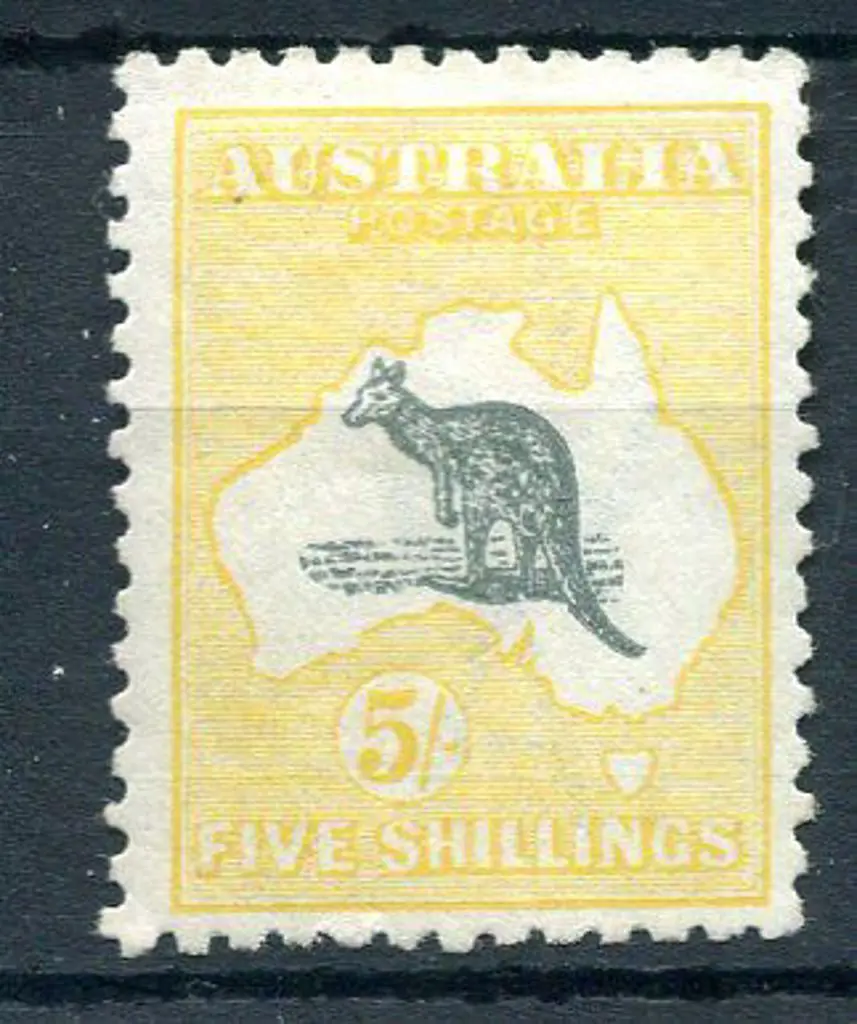 5/- grey-black & yellow. Fine MLH & reasonably ... Image 1++