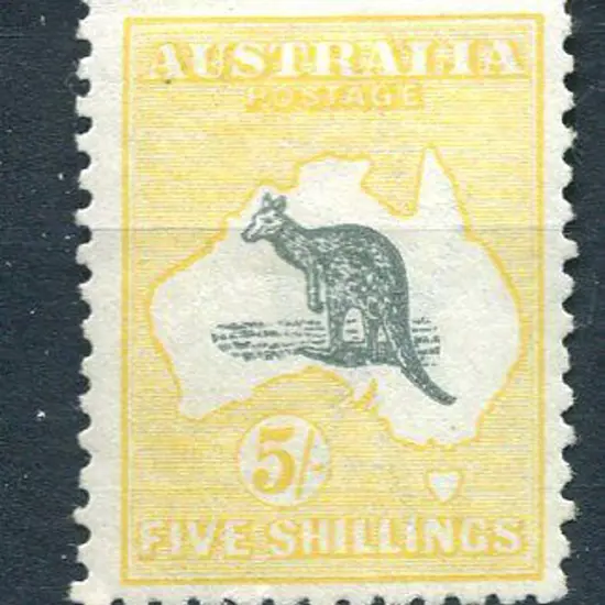 5/- grey-black & yellow. Fine MLH & reasonably ...