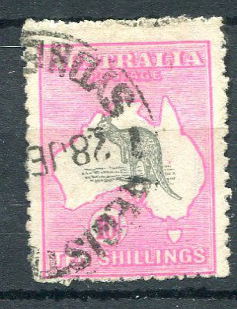10/- grey & aniline-pink fine postally used. ... Image 1++