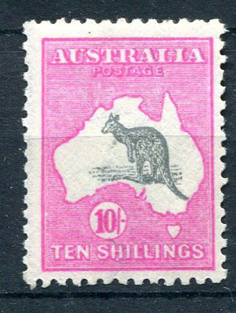 10/- grey & deep aniline pink. MLH, centred ... Image 1++