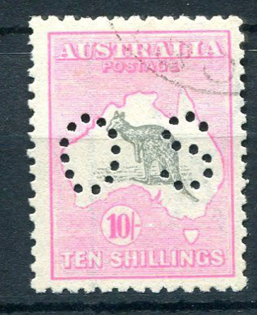 10/- grey & deep aniline-pink ovptd "SPECIMEN" ... Image 1++