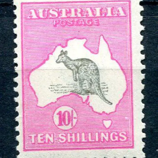 10/- grey & deep aniline-pink. Fine MLH, very ...