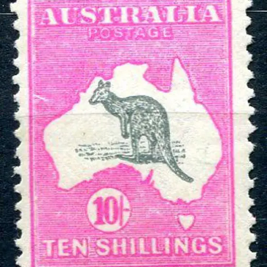 10/- grey & deep aniline-pink. Superb MUH & ...