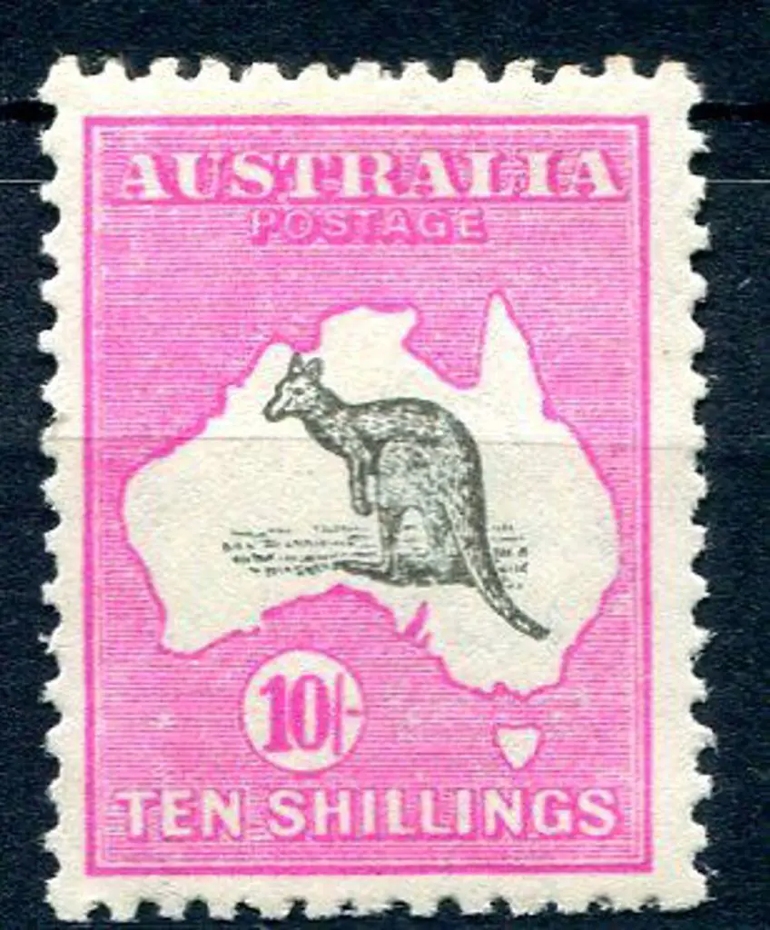 10/- grey & intense aniline-pink. Superb MLH. ACSC ... Image 1++