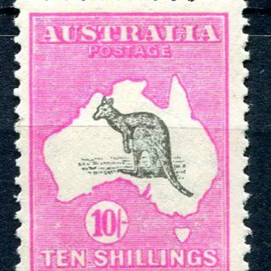 10/- grey & intense aniline-pink. Superb MLH. ACSC ...