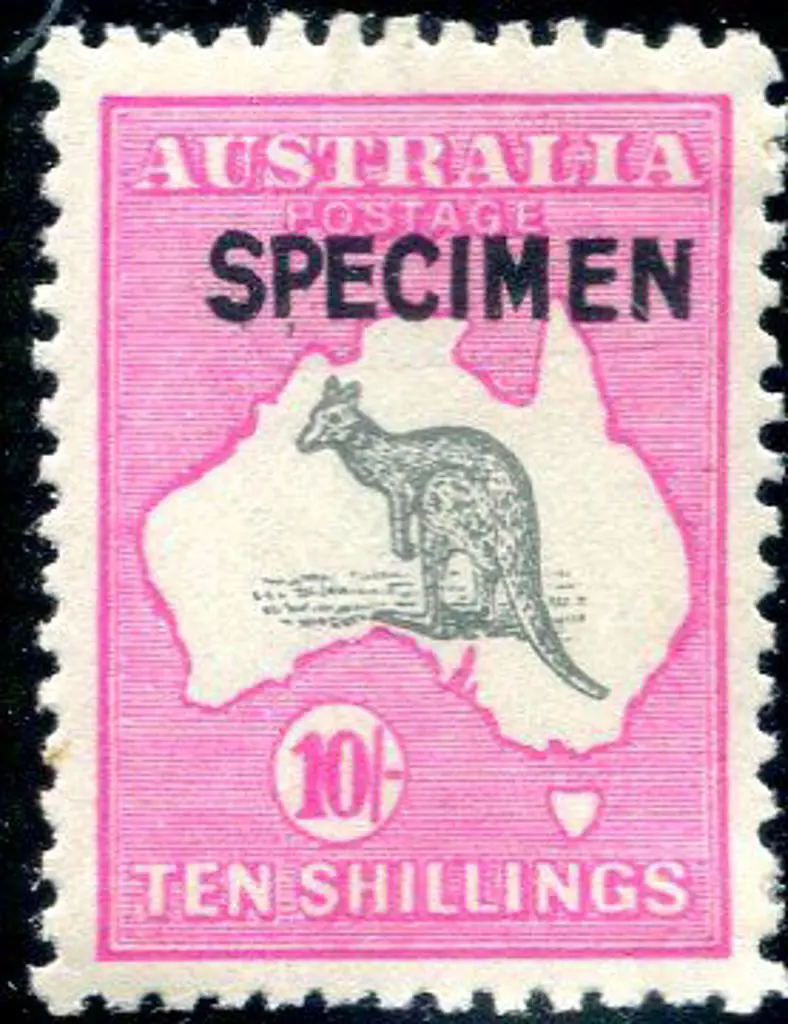 10/- grey & pink ovptd "SPECIMEN" type B. MLH with ... Image 1++