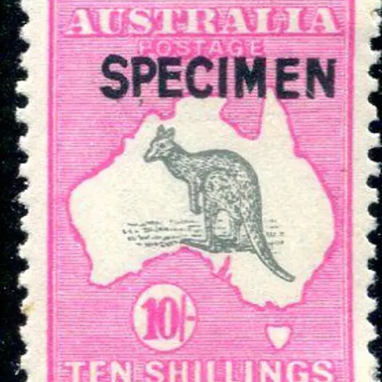 10/- grey & pink ovptd "SPECIMEN" type B. MLH with ...