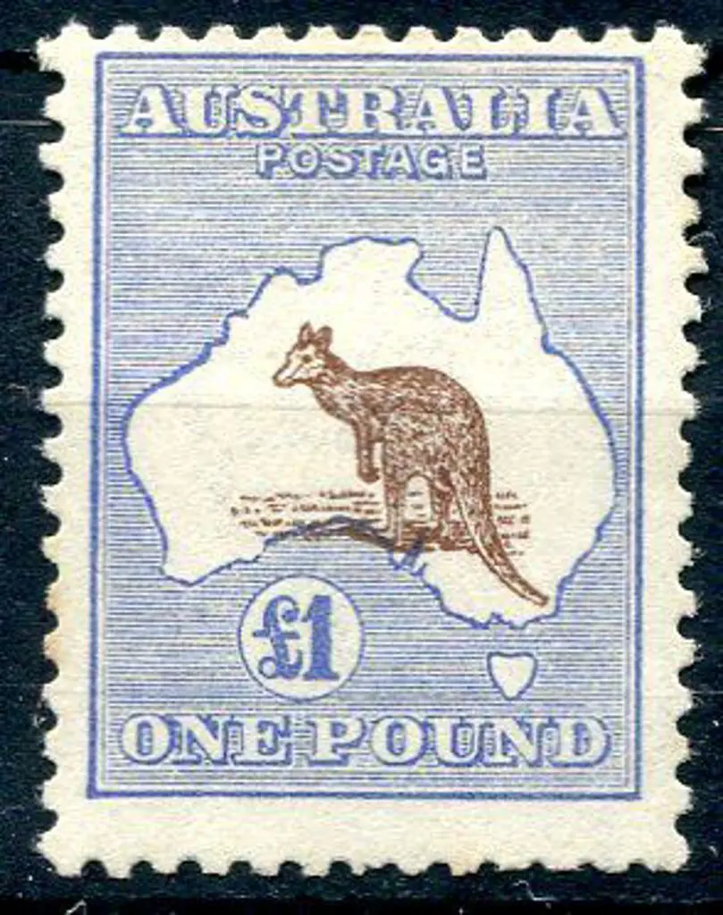 £1 purple-brown & blue with "misplaced kangaroo". ... Image 1++
