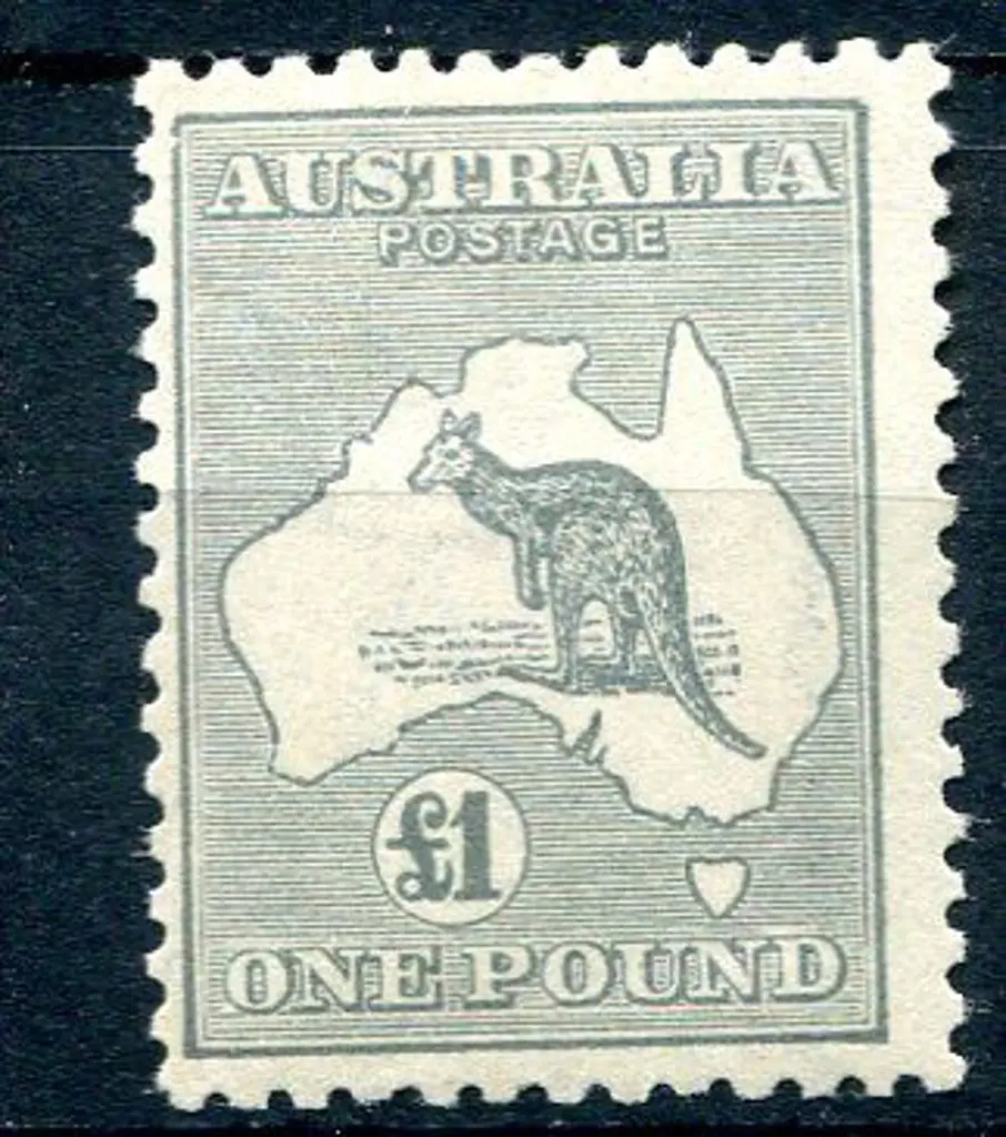 £1 grey. MLH, centred left. Good perfs. ACSC 53, ... Image 1++