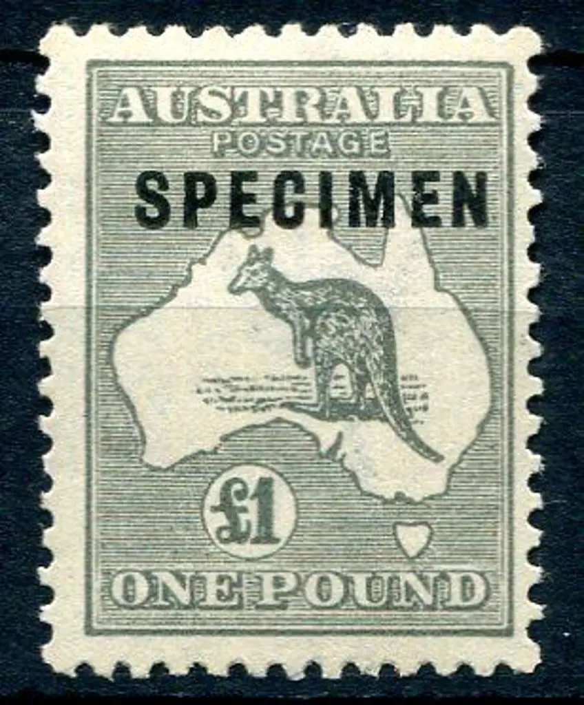 £1 dark grey ovptd "SPECIMEN" type C. MLH, centred ... Image 1++