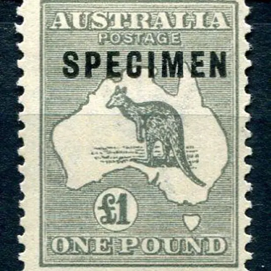 £1 dark grey ovptd "SPECIMEN" type C. MLH, centred ...