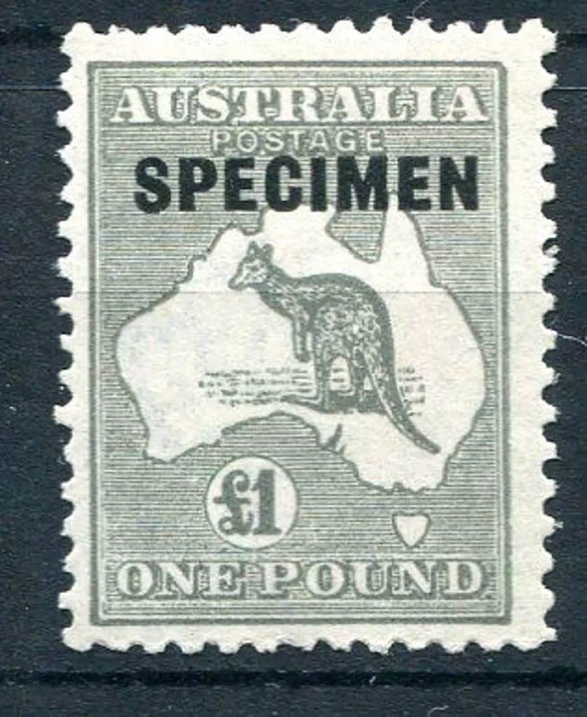 £1 grey ovptd "SPECIMEN" type D. MH/MLH. ACSC ... Image 1++