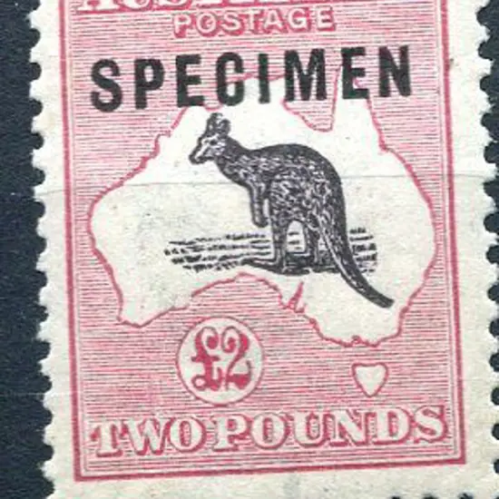 £2 purple-black & rose ovptd "SPECIMEN" type A. ...