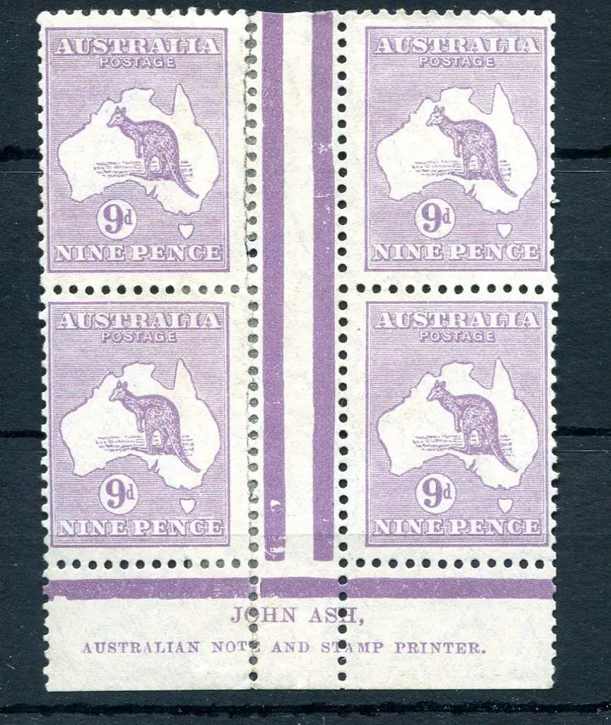 1929/30 Small Multiple Watermark 9d violet in John ... Image 1++