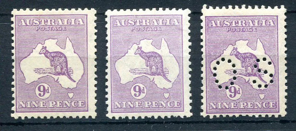 1929/30 Small Multiple Watermark 9d violet MVLH ... Image 1++