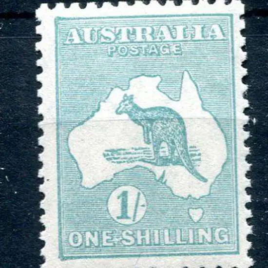 1929/30 Small Multiple Watermark 1/- blue-green. ...