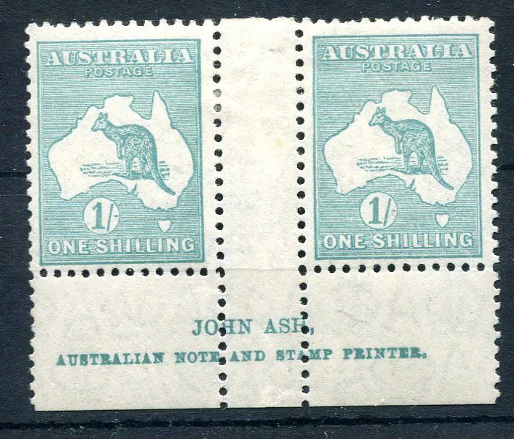 1929/30 Small Multiple Watermark 1/- blue-green ... Image 1++