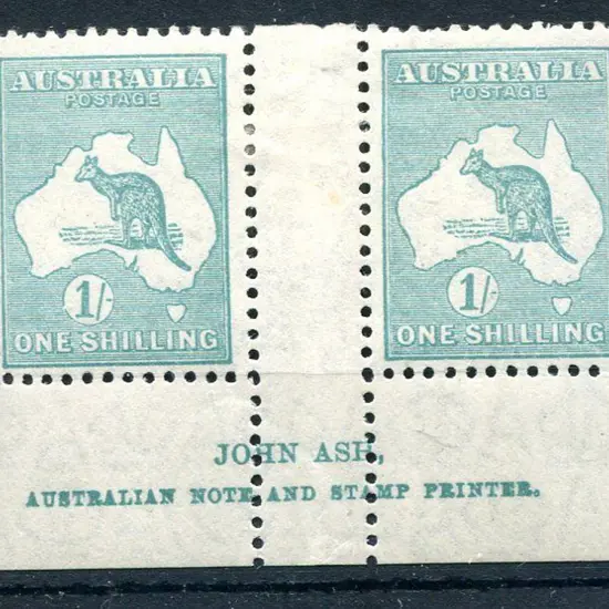 1929/30 Small Multiple Watermark 1/- blue-green ...
