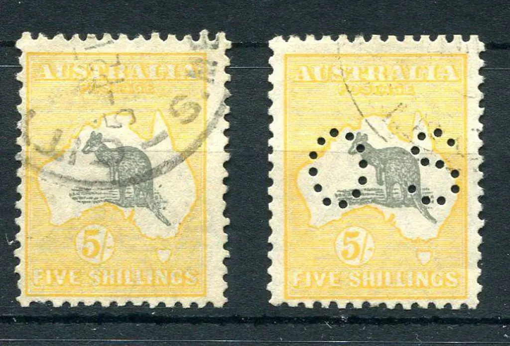 1929/30 Small Multiple Watermark 5/- grey & ... Image 1++