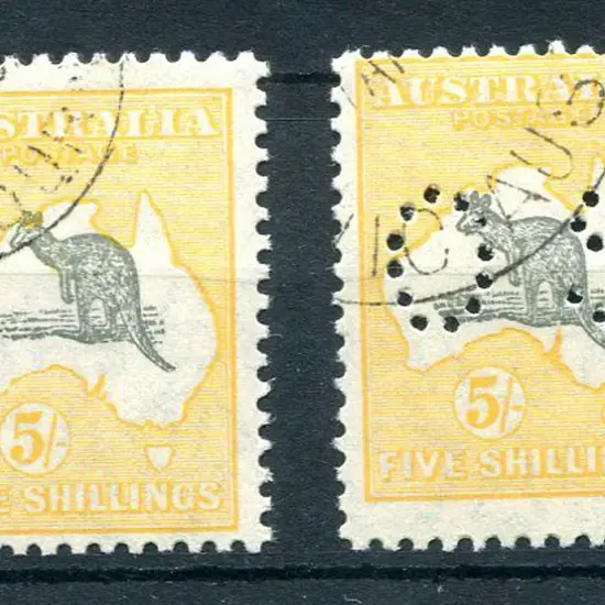 1929/30 Small Multiple Watermark 5/- grey & ...