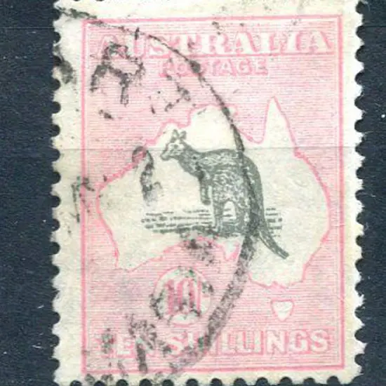 1929/30 Small Multiple Watermark 10/- grey & pale ...