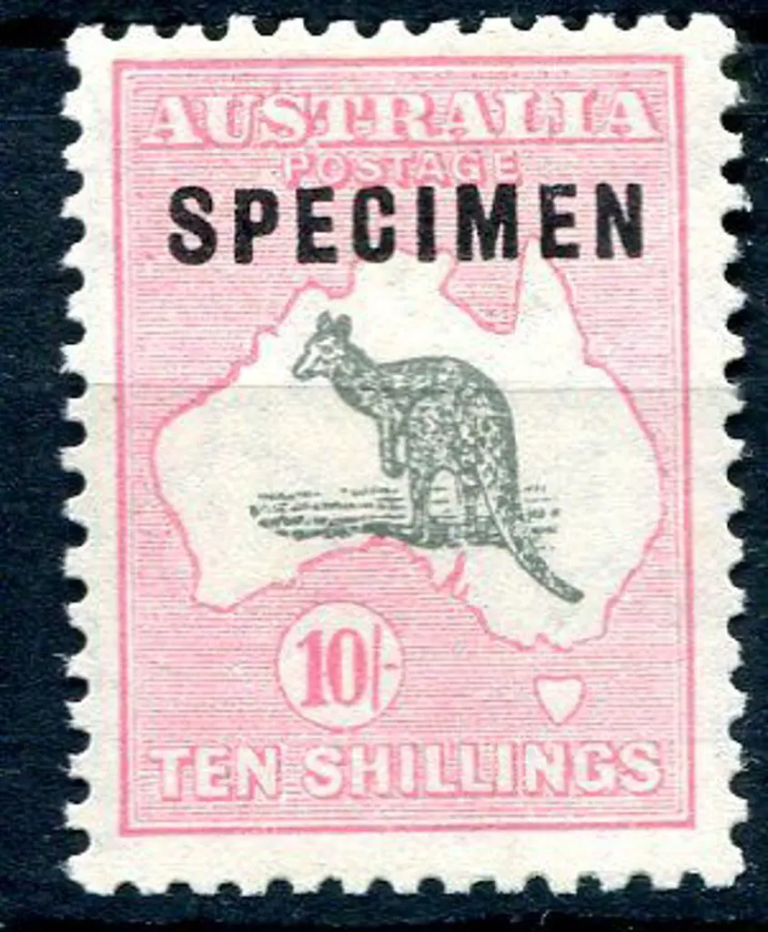 1929/30 Small Multiple Watermark 10/- grey & pink ... Image 1++