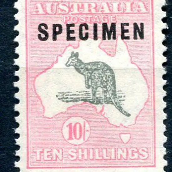 1929/30 Small Multiple Watermark 10/- grey & pink ...